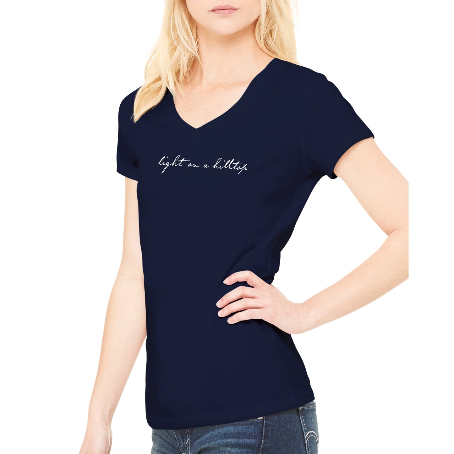 Light on a Hilltop  -  Women's V-Neck T-shirt