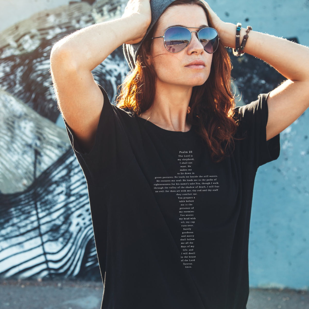 Psalm 23 (Large Cross Front) : Women's Cropped Heritage Crewneck T-Shirt | Champion