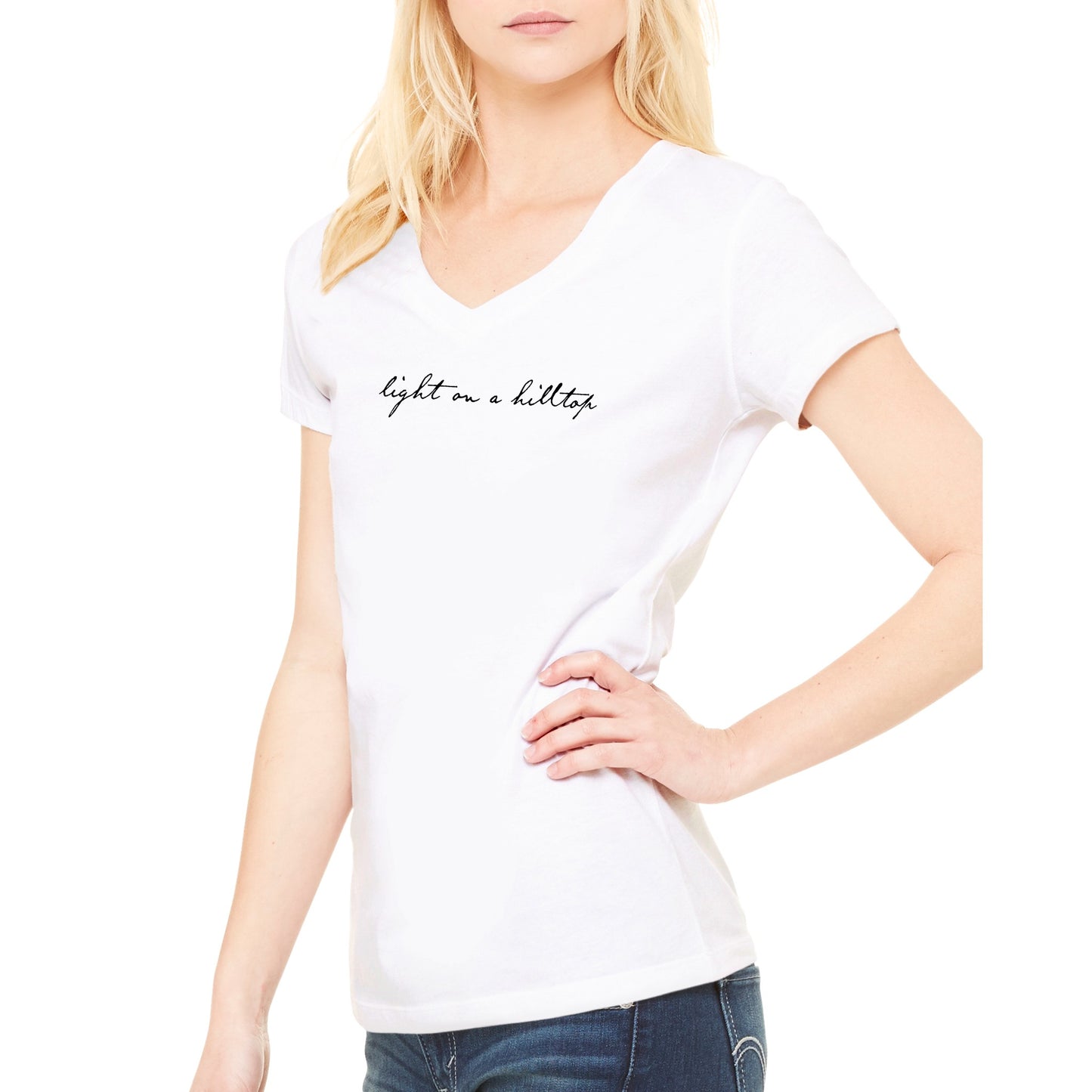 Light on a Hilltop  -  Women's V-Neck T-shirt
