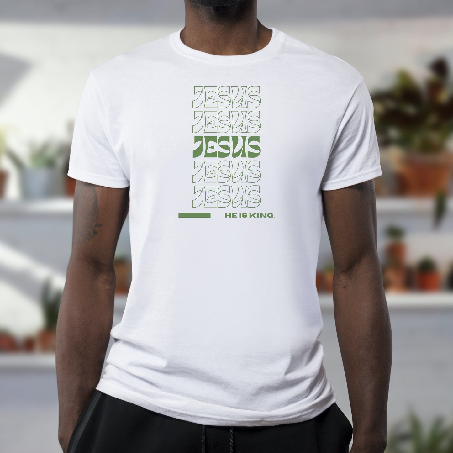 Jesus He Is King Crewneck T-shirt